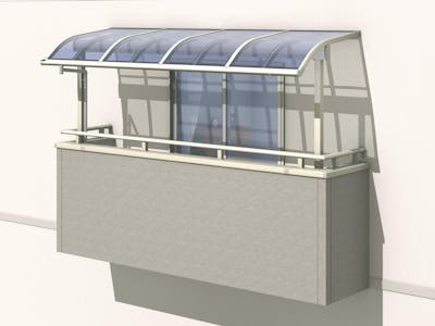 グランデラスZ 2階出幅移動 R型 熱線遮断ポリカ 2.0間×3尺