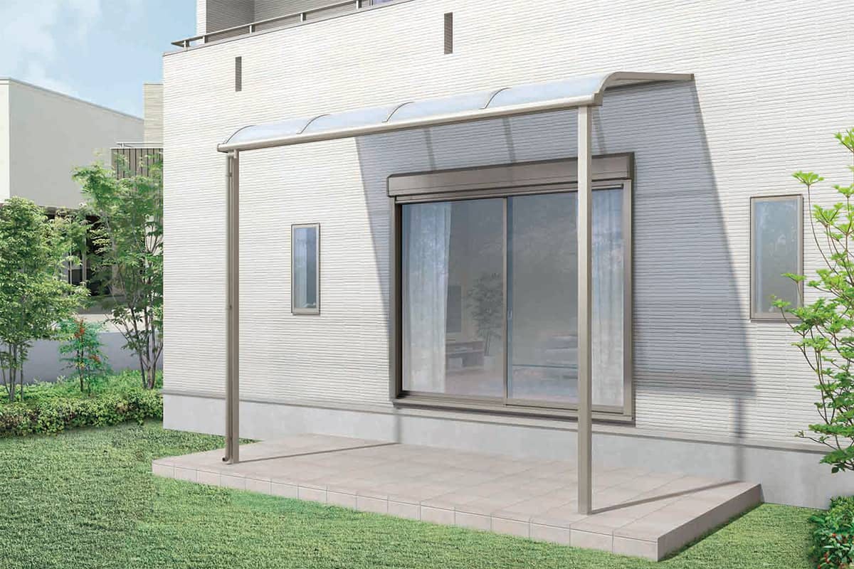 日本産 キロスタイルテラス R型屋根 1階用 1.5間×5尺 熱線遮断ポリカ