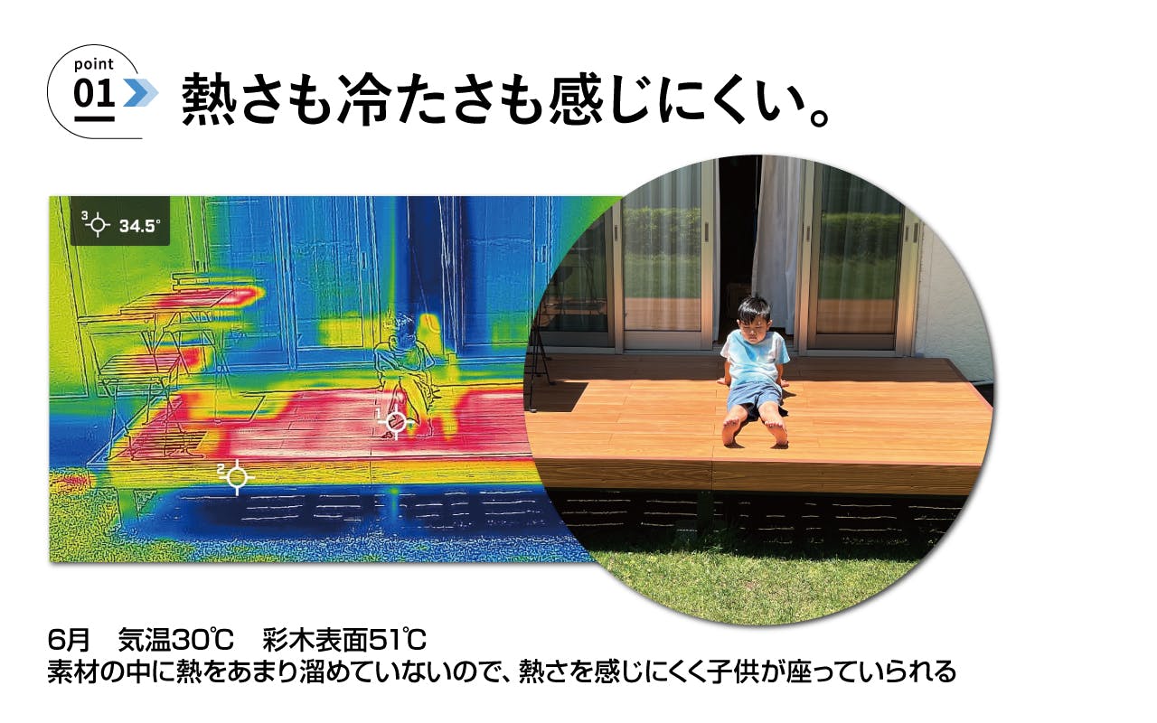 熱さも冷たさも感じにくい素材です