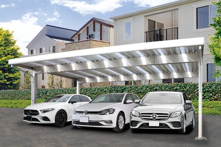 ガーデンフェイス 採光型折板カーポート50 55 80型 4本柱 3台用 カインズオリジナル カインズ リフォーム