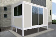 ガーデンフェイス断熱ユニット囲いやすらぎ B（基本+高窓1カ所タイプ） 外壁パネル木目仕様 2.0間×6尺 積雪30cm対応
